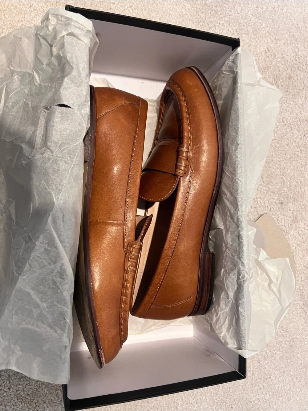 J. Crew - Excellent Pre Loved Condition - Cognac - Leather Penny Loafers